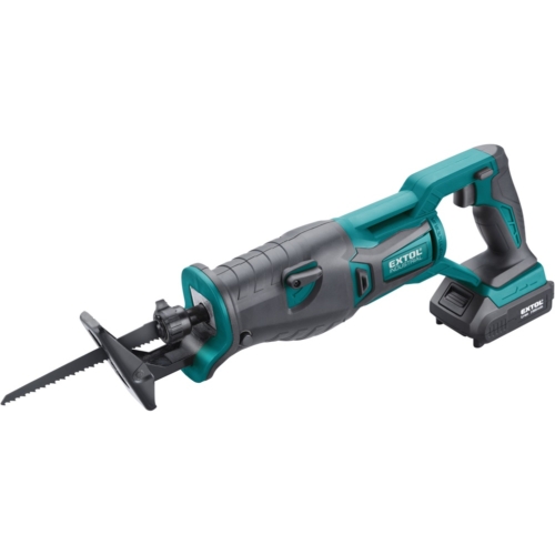 Extol akkus szablyafűrészgép, Share20V, Li-ion, 1db akku, 1db töltő, 2000 mAh, 0-3000 ford/perc