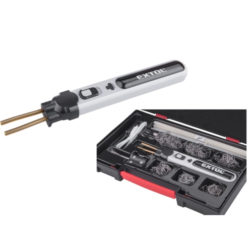 Extol akkus műanyag hegesztő- és kapcsozógép, 4V, 2000 mAh Li-ion akku