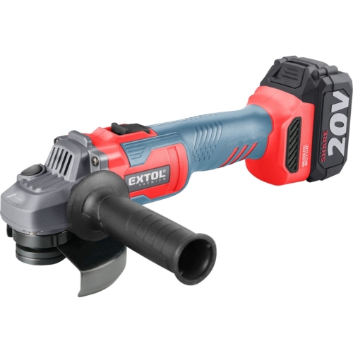Extol akkus sarokcsiszológép, Share20V, 125mm, szénkefe nélküli, 20V, Li-ion, 1db akku, 1db töltő, 4000 mAh, 115mm
