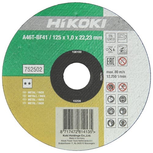 HIKOKI vágótárcsa inox 115x1,0 /MOQ:25db