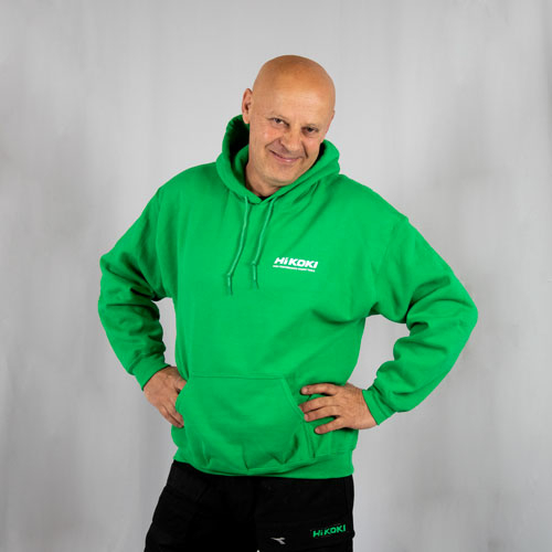 HIKOKI kapucnis pulóver zöld M