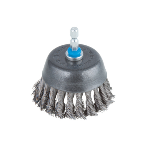 Üregelő drótkefe acélszálas, fonott, S=6mm Ø65mm