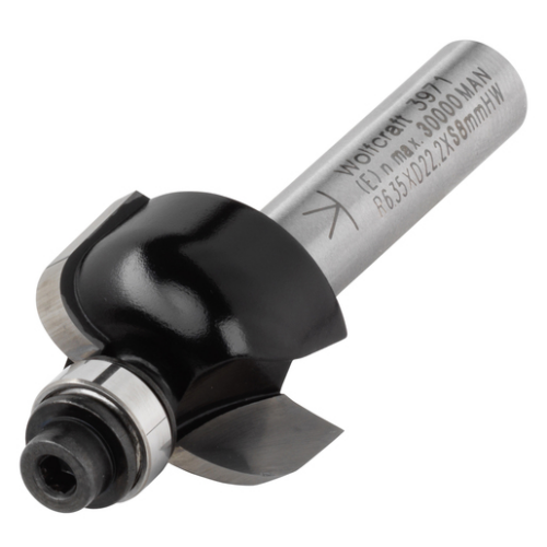 Félgömbölyűmaró HM S=8mm r=6.35 Ø22.2x12.7mm, vezetőcsapágyas, felsőmaróhoz