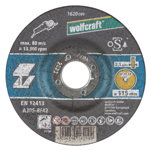 Vágókorong fémhez, d=2.5mm Ø115x22.2mm, hajlított, sarokcsiszolóhoz