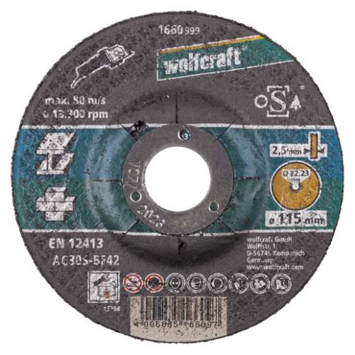 Vágókorong univerzális, d=2.5mm Ø115x22.2mm, hajlított, sarokcsiszolóhoz