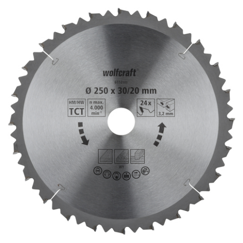 Körfűrészlap, HM, 24 fogú, Ø 210 mm, fejező/gérvágó