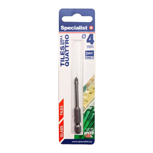 SPECIALIST+ 4 élű üvegfúró, 4 mm