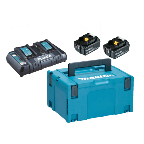 Makita 18V LXT ® Li-ion 2x5,0 Ah akku + DC18RD duplatöltő készlet + MAKPAC