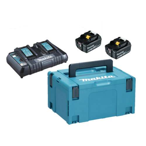 Makita 18V LXT ® Li-Ion 2x6,0 Ah akku + DC18RD duplatöltő készlet + MAKPAC
