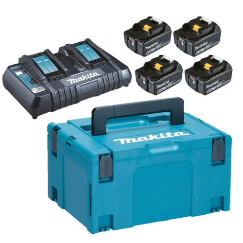 Makita 18V LXT ® Li-Ion 4x6,0 Ah akku + DC18RD duplatöltő készlet + MAKPAC