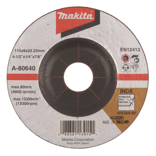 Makita csiszolótárcsa INOX 115x6mm WA36N