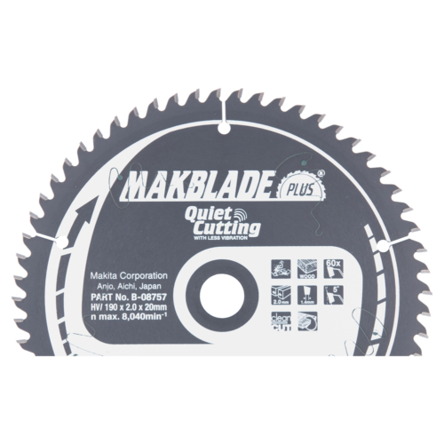 Makita körfűrészlap Makblade plus T.C.T, 190x20mm Z60