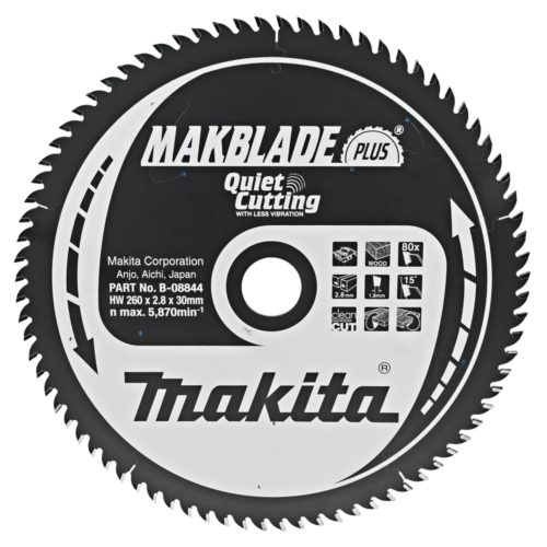 Makita körfűrészlap Makblade plus T.C.T, 260x30mm Z80
