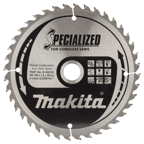 Makita körfűrészlap akkus T.C.T, 165x20mm Z40