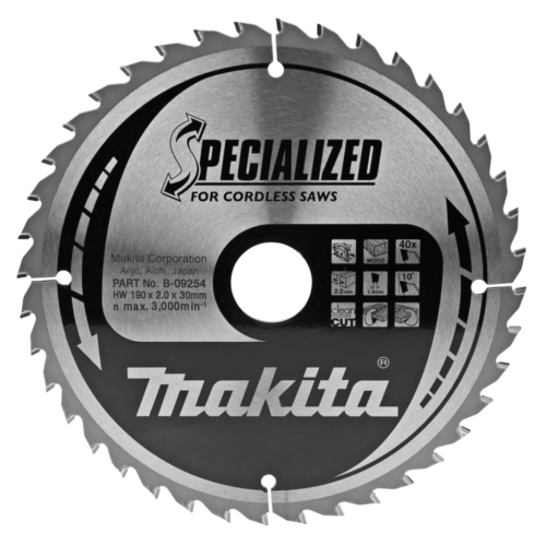 Makita körfűrészlap akkus T.C.T, 190x30mm Z40