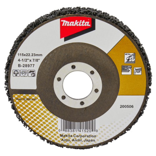 Makita tisztítótárcsa fekete üvegszálas 115mm