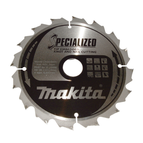 Makita körfűrészlap SZÖG, CSOMÓSFA 190x30 mm Z16