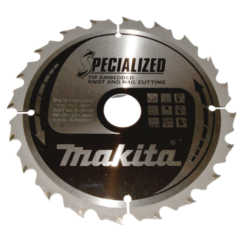 Makita körfűrészlap SZÖG, CSOMÓSFA 185x30 mm Z20