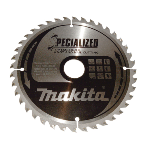 Makita körfűrészlap SZÖG, CSOMÓSFA 185x30 mm Z40