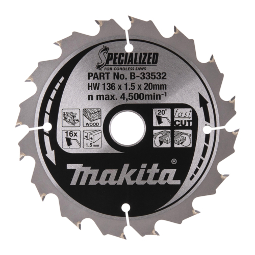 Makita körfűrészlap akkus FA 136x20 mm Z16