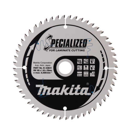 Makita körfűrészlap LAMINÁLT 165x20 Z52