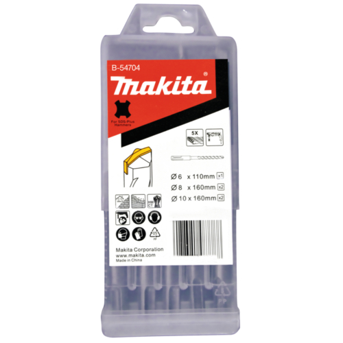 Makita SDS-PLUS V-PLUS fúrókészlet 5 db-os 6x110/50 mm, 8,8,10,10x160/100 mm
