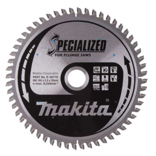 Makita körfűrészlap merülő 165x20 mm Z56 ALU