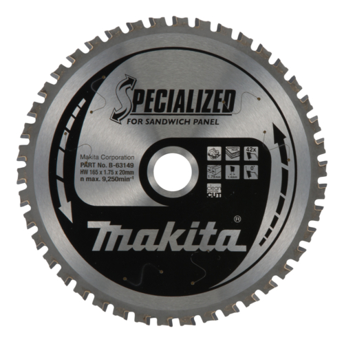 Makita körfűrészlap merülő 165x20 mm Z42 SZENDVICSPANEL