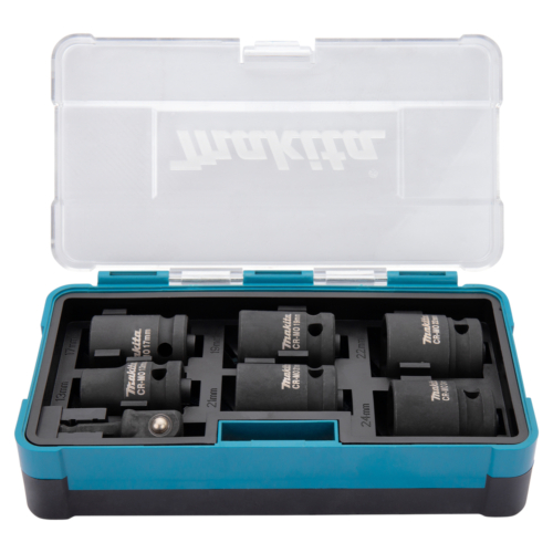 Makita 1/2" gépi dugókulcs készlet 7db-os 13,17,19,21,22,24mm + 1/4" adapter
