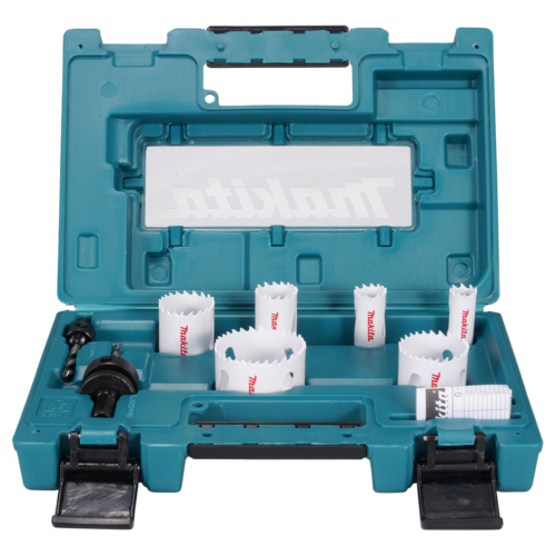 Makita bimetál körkivágó készlet 9db-os 19,22,29,38,44,57mm + 2db adapter + rugó