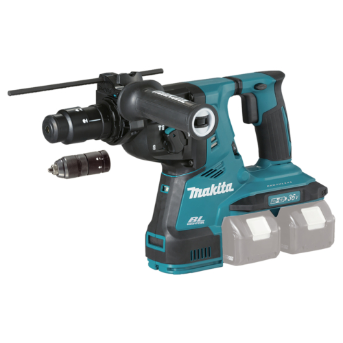 Makita 2x18V LXT ® Li-ion BL AWS 2,8J SDS-PLUS fúró-vésőkalapács cst Z + adapter (akku és töltő nélkül)