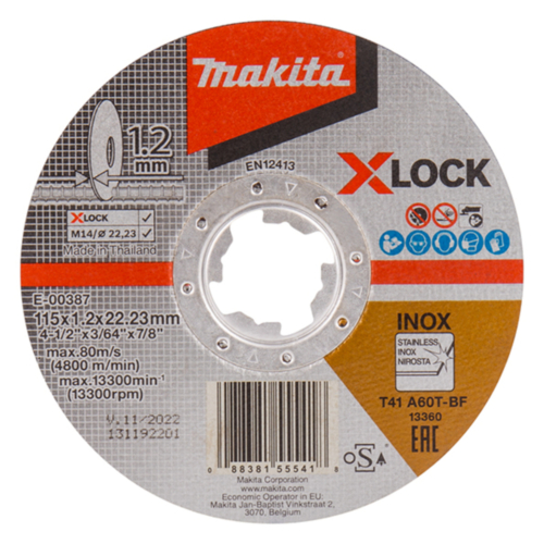 Makita X-LOCK vágókorong INOX 115x1.2mm A60T