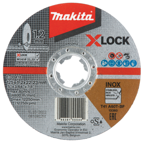 Makita X-LOCK vágókorong INOX 125x1.2mm A60T