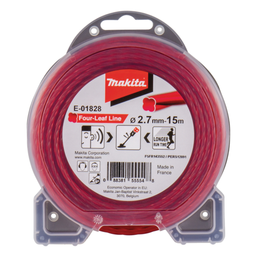 Makita négylevelű damil, piros, 2.7mm 15m