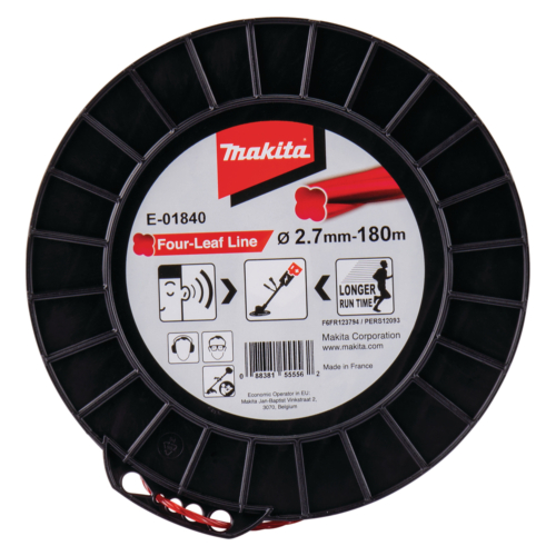 Makita négylevelű damil, piros, 2.7mm 180m