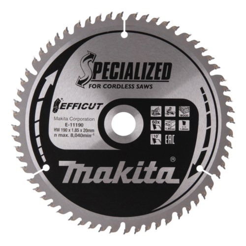Makita EFFICUT körfűrészlap akkus 190x20 mm Z60 FA