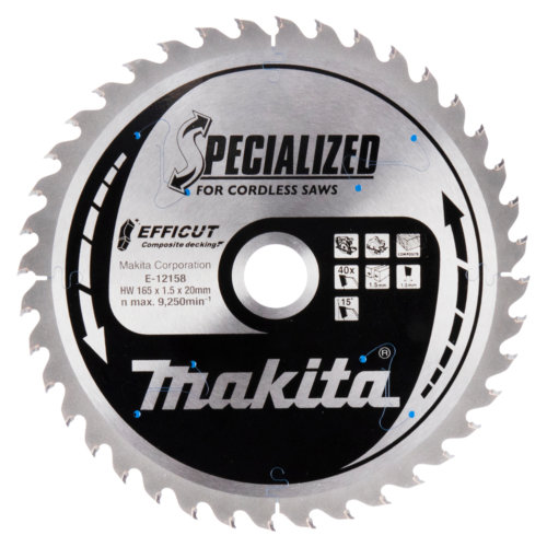 Makita EFFICUT körfűrészlap merülő 165x20 mm Z40 KOMPOZIT