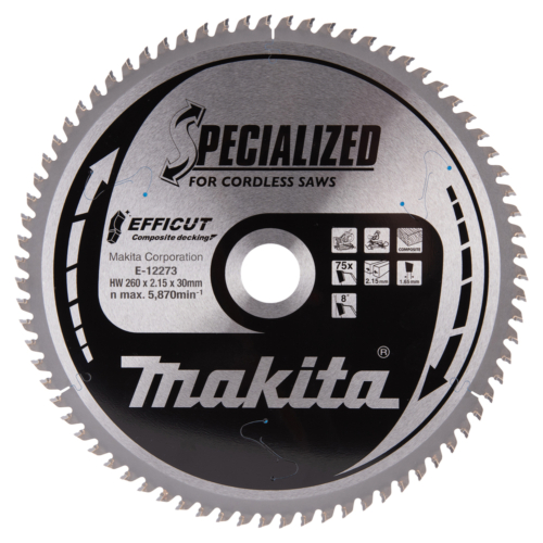 Makita EFFICUT körfűrészlap 260x30 mm Z75 KOMPOZIT