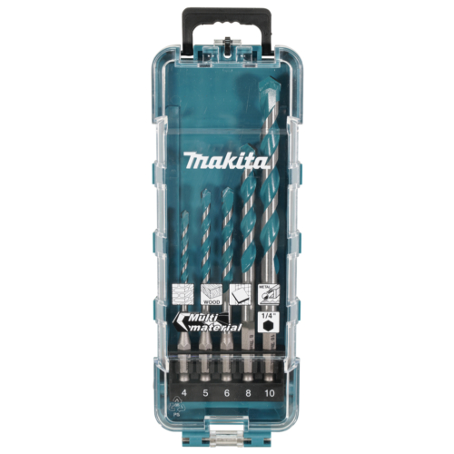 Makita 1/4" befogású TCT multi anyag fúró készlet 4x90,5x100,6x100,8x120,10x150 mm