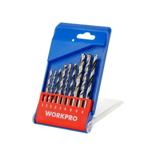 Workpro Fúrószár készlet fa,fém,kőzet 9db (5,6,8 mm)