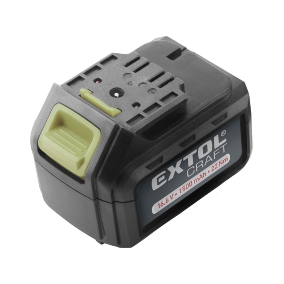Extol tartalék akku RÉGEBBI TÍPUSÚ 402420 Li-ion töltőhöz, 2 SARU+1 TÜSKE; 16V, 1500mAh, töltési idő: 5,5 óra