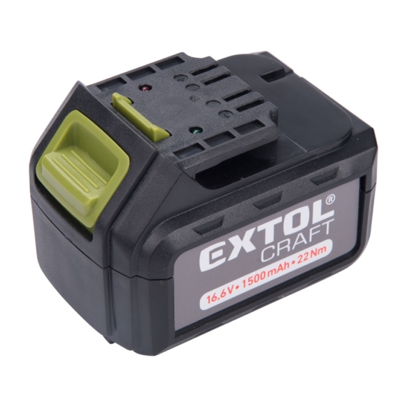 Extol tartalék akku ÚJABB TÍPUSÚ 402420 Li-ion töltőhöz, 3 SARU; 16V, 1500mAh, töltési idő: 5,5 óra