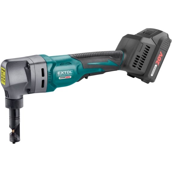 Extol akkus folyamatos lemezlyukasztógép, Share20V, 20V, Li-ion; 1db akku, 1db töltő, 2000 mAh