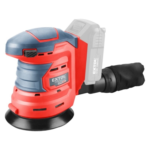 Extol akkus rotációs (excentrikus) csiszoló, Share20V, 20V, Li-ion, 125 mm,ford.: 10.000 f/perc, AKKU és TÖLTŐ NÉLKÜL