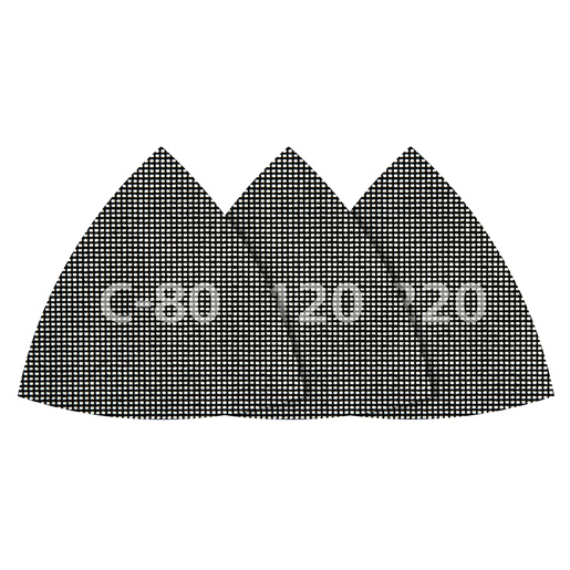 5db csiszolórács delta lap gipszkartonhoz és fához, tépőzáras, 95mm, SiC, K80,120,240