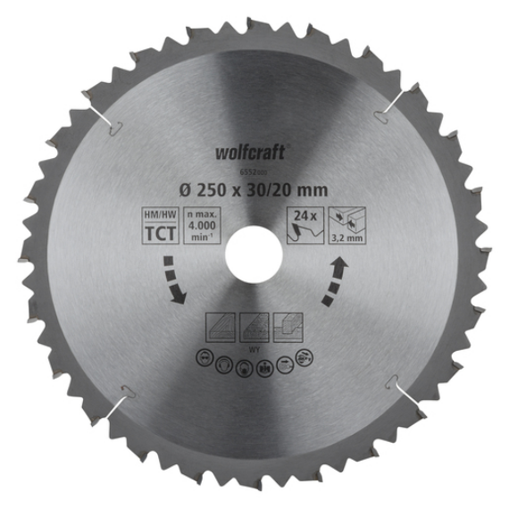Körfűrészlap, HM, 24 fogú, Ø 210 mm, fejező/gérvágó