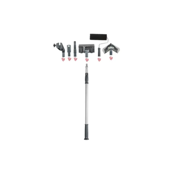 L'Outil Parfait Bandázsoló és kétkezes glett lehúzó szett (Triflex Q1 25 cm, Partfait Rigd 35 cm Q2, Gletthenger 80, 180 és sarok tartóval, 2 teleszkópos hosszabbító, adapter és egy sarok lehúzó fej)