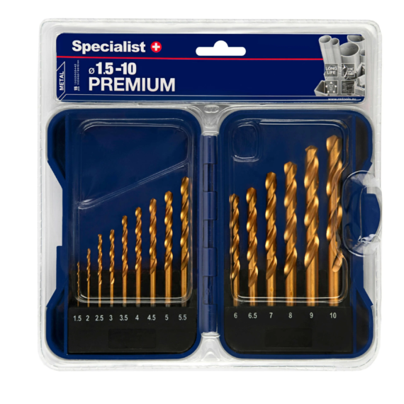 Specialist+ 15 részes titán fúrószár készlet fémhez