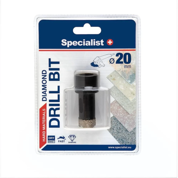 SPECIALIST+ M14 gyémántfúrókorona sarokcsiszolóra 20mm