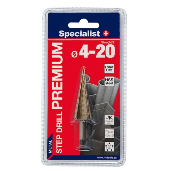 SPECIALIST+ lépcsős fúró PREMIUM - 4-20 mm